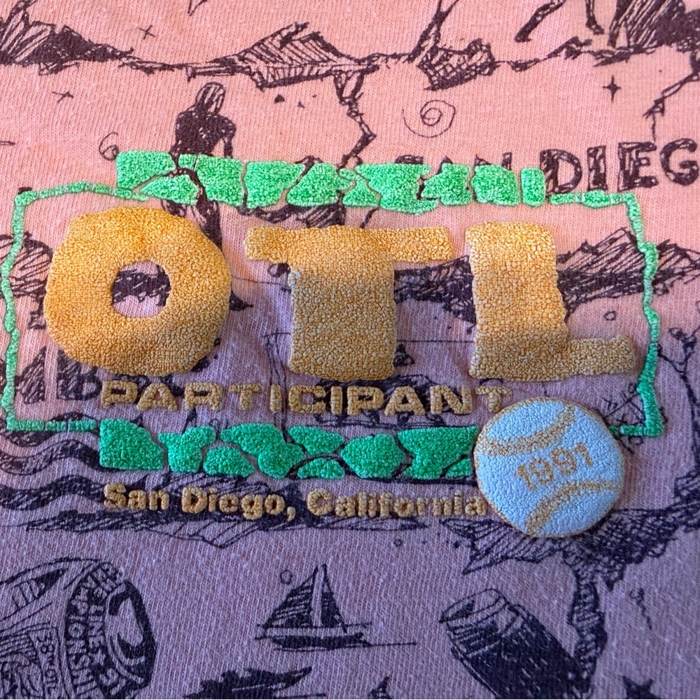 Vintage Onieta 1991 OTL San Diego World Champion Tee L | All Over Surf Print - Picture 12 of 13